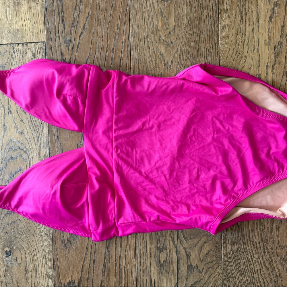 New! J.Crew fuchsia one piece plunge bathing suit size 6 - Picture 6 of 6